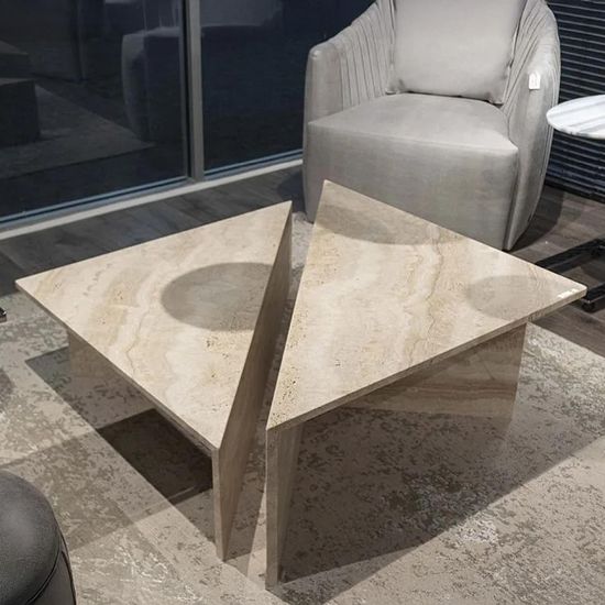 Miro Marble Triangle Occasional Table - Variation Available